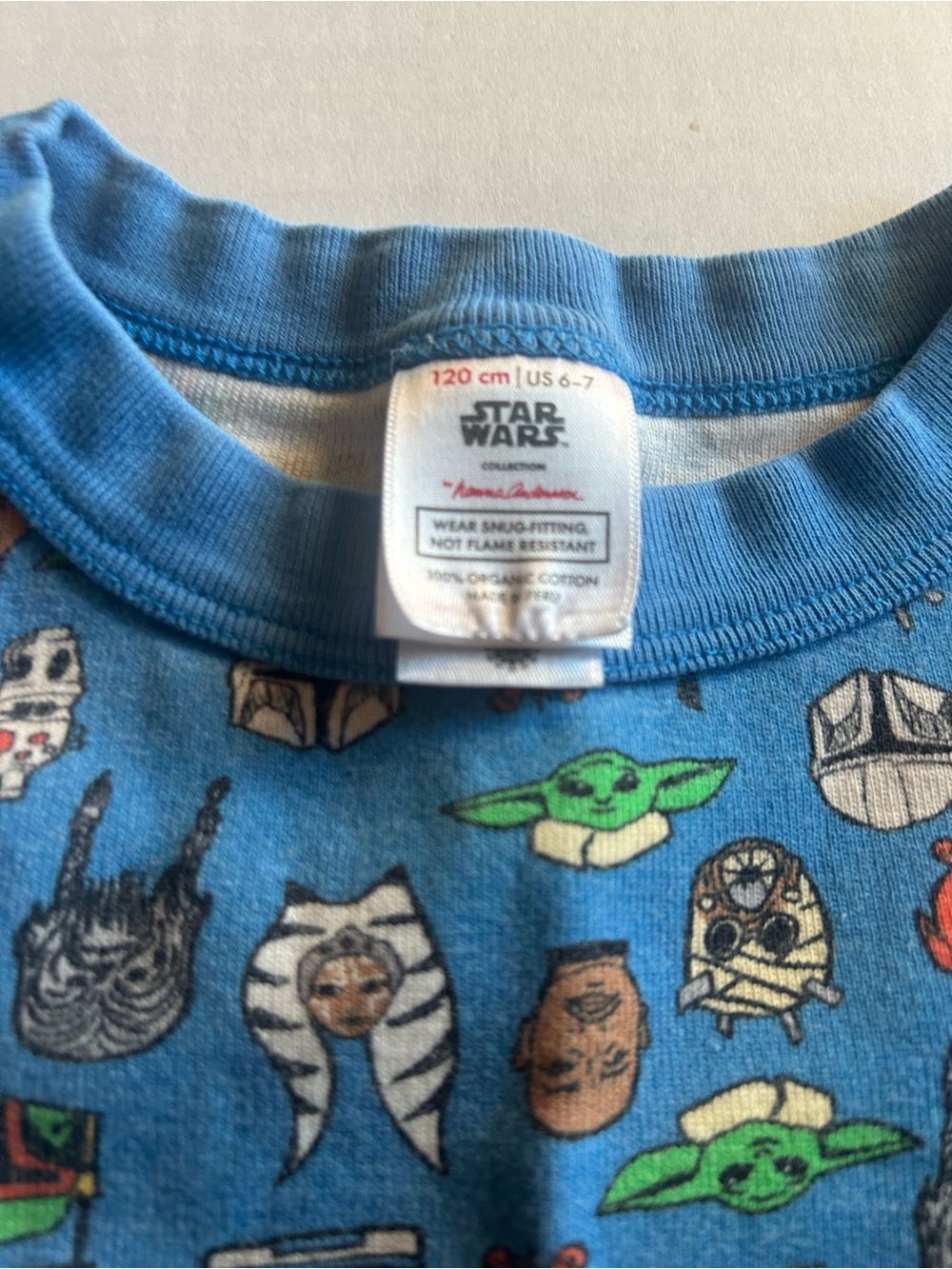 PLAY COND!!! Hanna Andersson Blue Star Wars Kids Pajama Set - Picture 3 of 3